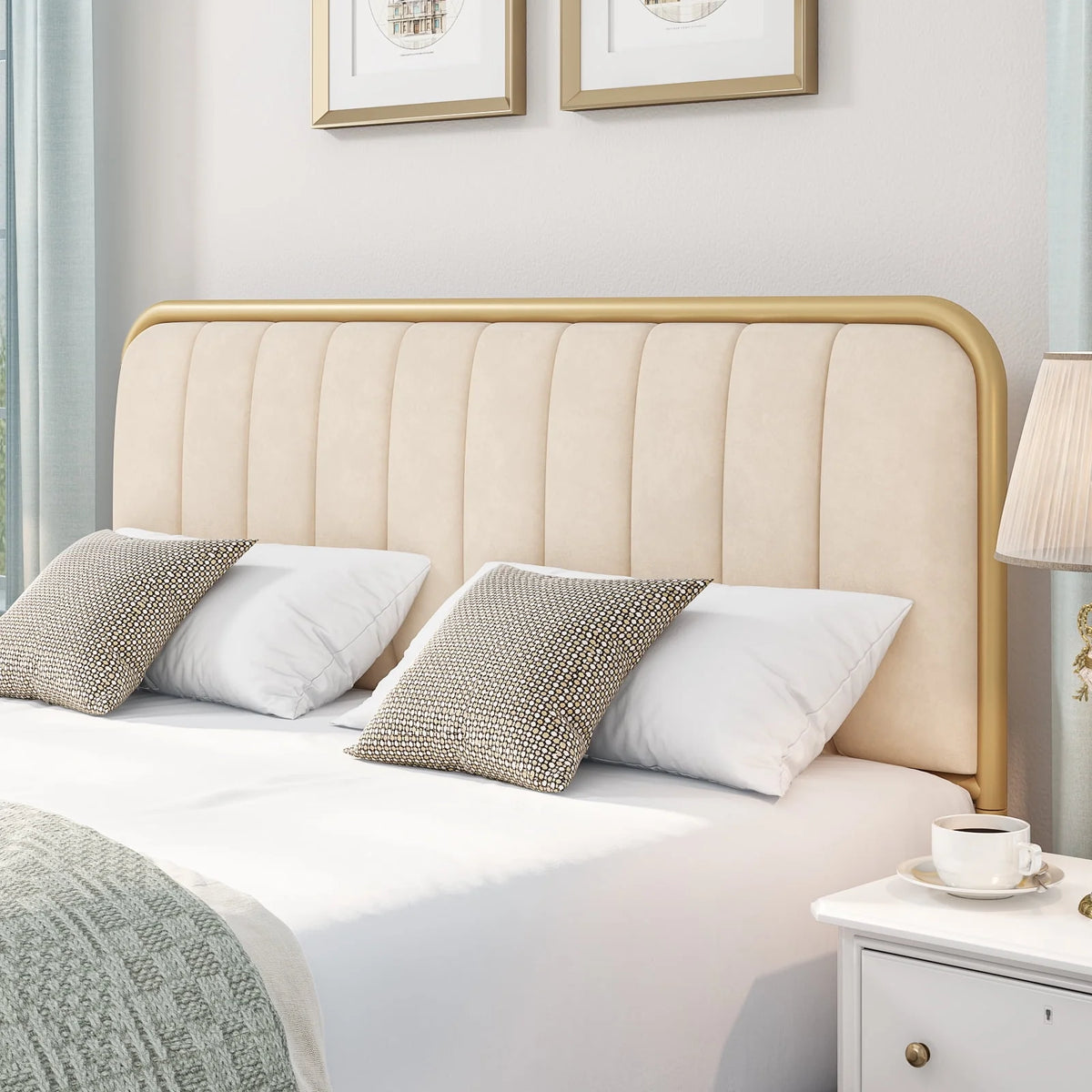 King Size Tufted Upholstered Bed Frame Q523