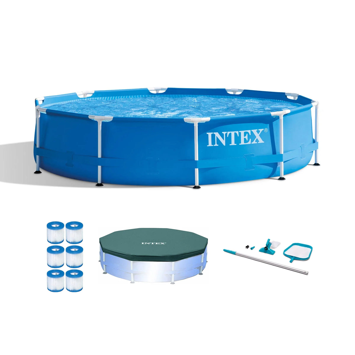 10' Pool with Maintenance Kit, Cover, and Filter Cartridges C718
