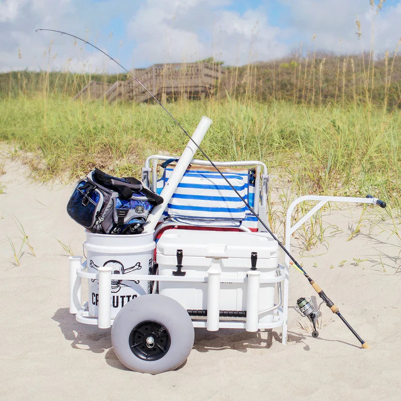 White Surf Pier Cart with Balloon Tires J853