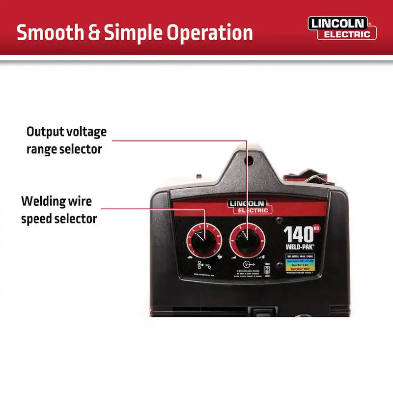 140 Amp MIG and Flux-Core Wire Feed Welder, 115V O63222