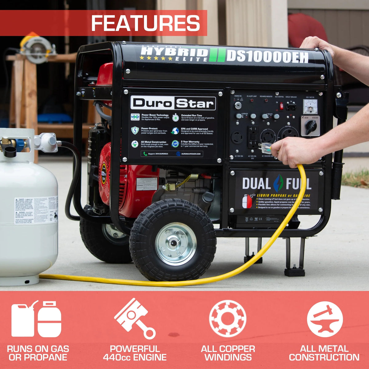 10000-Watt Dual Fuel Generator with Electric Start Y2627